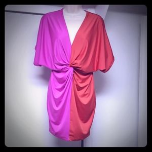 Hot womens Batwing deep plunge party club dress ,S